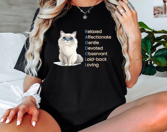 Comfort Colors® Ragdoll Cat Shirt | RAGDOLL Personality Tee | Relaxed and Affectionate Cat Lover Tee | Cat Breed Traits Tee | Cat Mood Tee