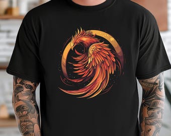 Comfort Colors® Majestic Phoenix Shirt | Rising Phoenix Art Tee | Firebird Mythisches T-Shirt | Phoenix Rising Graphic Tee | Himmlischer Vogel Shirt