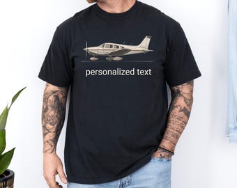 Colors® Personalized Airplane Shirt, Custom Pilot Gift with Tail Number, Single-Engine Aircraft Illustration