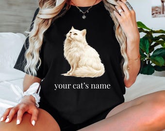 Comfort Colors® Personalized Persian Cat Tee | Custom Persian Cat Shirt with Name | Custom Pet Name Persian Cat | Persian Cat Mom Dad Tee