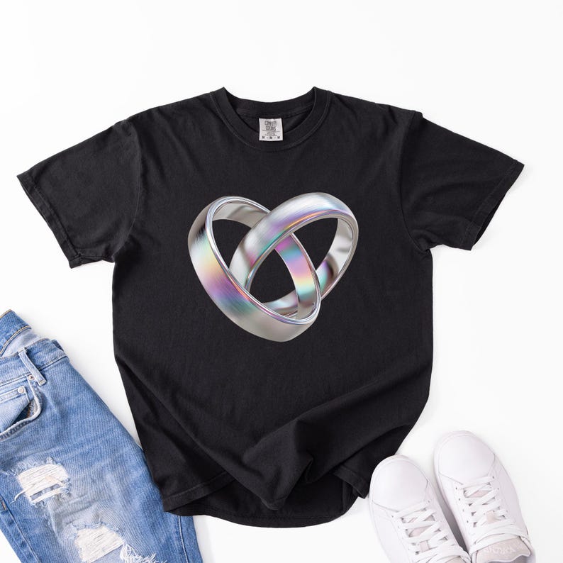 Comfort Colors® Silver Rings Pride Shirt | Interlocking Rings Valentine ...