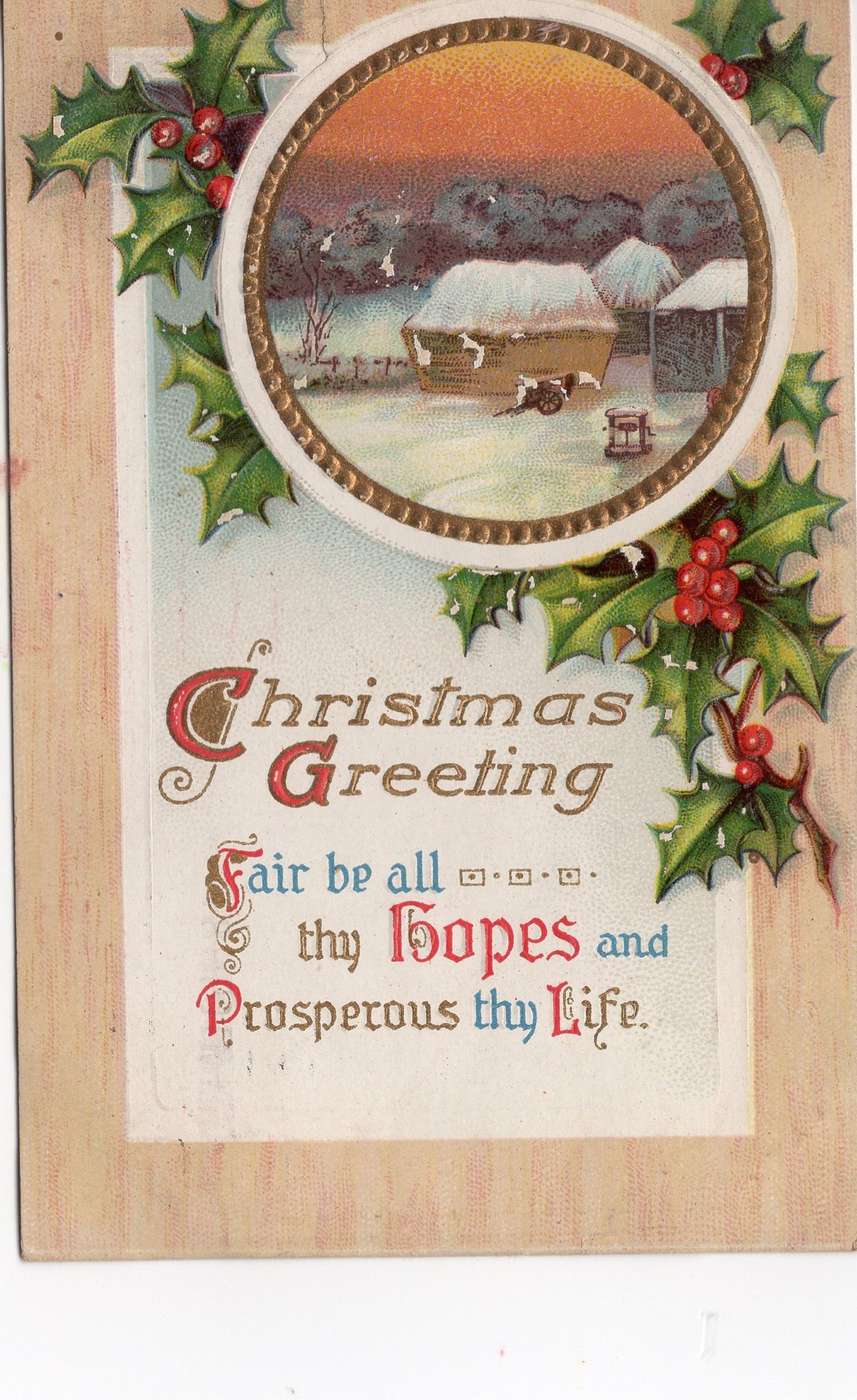 1910 Christmas Farm Antique Postcard Christmas Greeting - Etsy UK