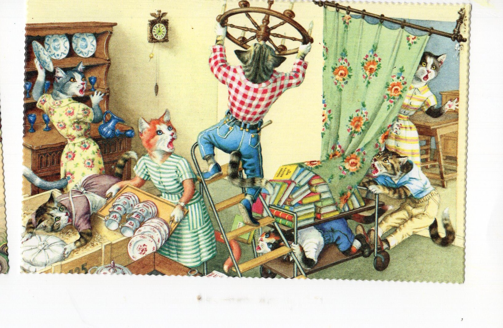 Mainzer Cats Vintage Postcard: Unpacking Scene, No. 4955 - Etsy