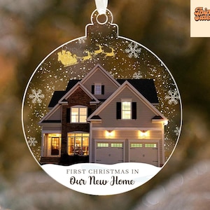 Personalized New Home Photo Ornament, New Home Ornament, Custom House Photo Ornament, New Home Christmas Ornament, Family Ornament Gift