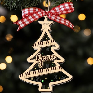 Music Ornament, Personalized Name Ornament, Piano Ornament, Music Teacher Ornament, Musicians Christmas Gift, Christmas Tree Piano 2025