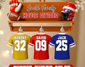 Personalized House Divided Ornament, Football Team Christmas Ornament, Sports Team Ornament