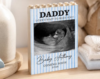 Custom Ultrasound Photo Building Block, Sonogram  Brick Puzzle, First Fathers Day Gift, Bump Gift, New Dad Gift for Husband, Dad To Be Gift