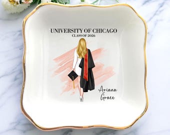 Graduation Jewelry Dish, Personalized Graduation Gift for Her, Graduation Gifts, Class of 2026 College Graduation Gifts, Masters Degree Gift