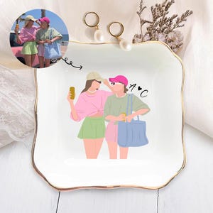 Personalized Bestie Photo Trinket Dish: Birthday Best Friend Gifts, Friendship Ring Holder, Thank You Gift For Friend immagine 6