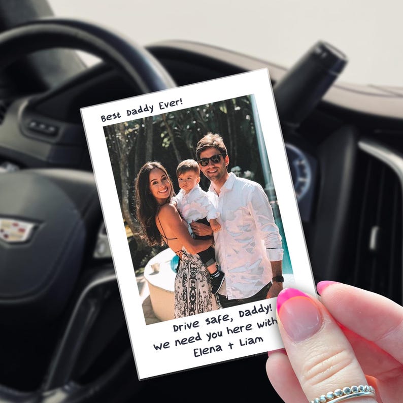 Custom Dad Photo Car Visor Clip, Father's Day Gift, Dad Gift from Kids, Drive Safe Daddy Sun Visor Clip, Husband Gift, Dad Car Accessories image 5
