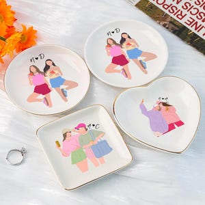 Personalized Bestie Photo Trinket Dish: Birthday Best Friend Gifts, Friendship Ring Holder, Thank You Gift For Friend immagine 13