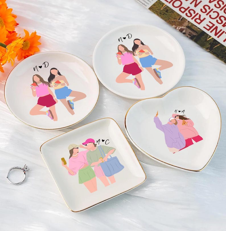 Personalized Bestie Photo Trinket Dish: Birthday Best Friend Gifts, Friendship Ring Holder, Thank You Gift For Friend immagine 13