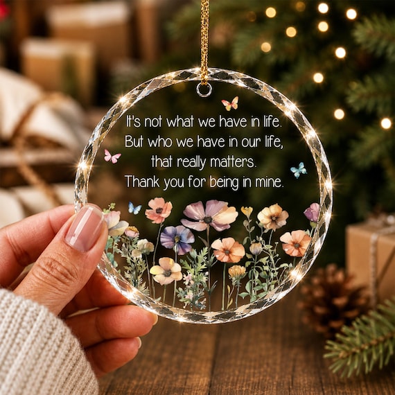 Custom Best Friend Ornament, Wildflower Friendship Keepsake, Thank You Gift for Woman, Friendship Gifts, BFF Birthday Gift for Bestie