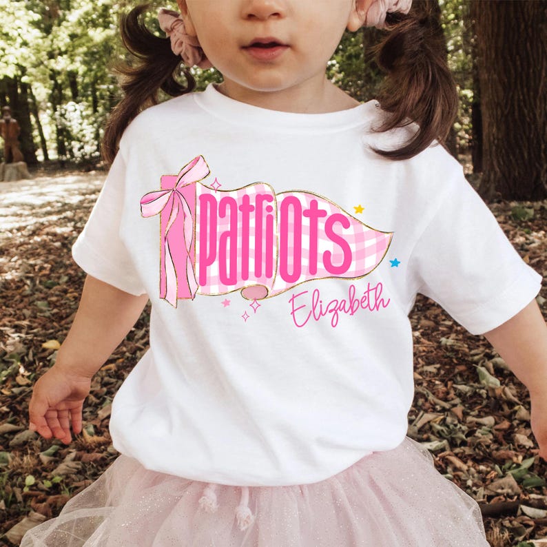 Personalized Kids Name Toddler Shirt, Back to School Shirts, Gingham Mascot Pennant Girl Name T-shirt, First Day Of School Tee For Boy Girl image 19