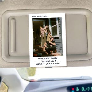 Custom Dad Photo Car Visor Clip, Father's Day Gift, Dad Gift from Kids, Drive Safe Daddy Sun Visor Clip, Husband Gift, Dad Car Accessories image 9