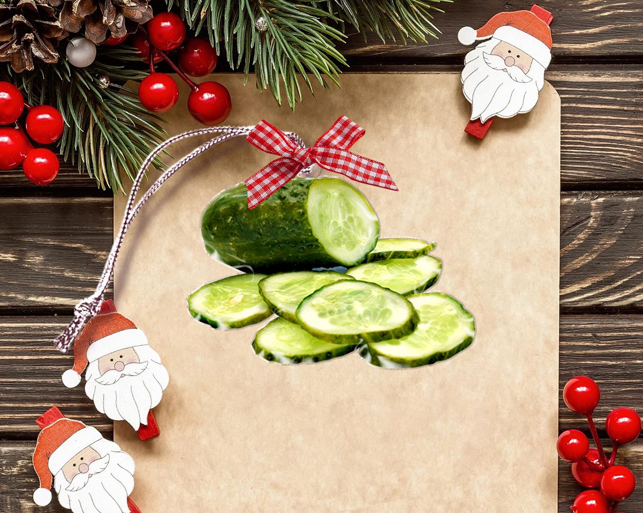 Pickle Ornament, Pickle Christmas Ornament, Cucumber 2D Flat