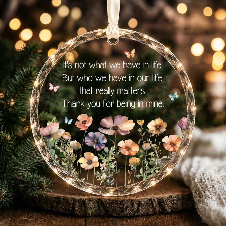 Custom Best Friend Ornament, Wildflower Friendship Keepsake, Thank You Gift for Woman, Friendship Gifts, BFF Birthday Gift for Bestie afbeelding 2