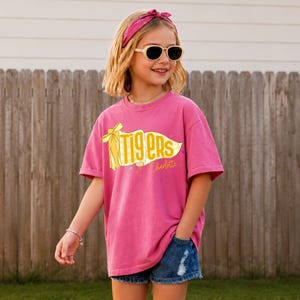 Personalized Kids Name Toddler Shirt, Back to School Shirts, Gingham Mascot Pennant Girl Name T-shirt, First Day Of School Tee For Boy Girl image 5