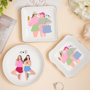 Personalized Bestie Photo Trinket Dish: Birthday Best Friend Gifts, Friendship Ring Holder, Thank You Gift For Friend TRAY - Square