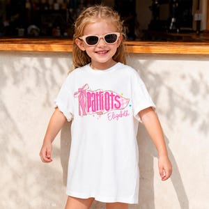 Personalized Kids Name Toddler Shirt, Back to School Shirts, Gingham Mascot Pennant Girl Name T-shirt, First Day Of School Tee For Boy Girl image 17