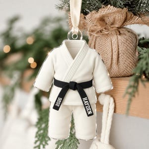 Personalized Karate Ornament: Karate Uniform For Girls Boys, Custom Belt Color, Karate Black Belt Ranking Gift, Martial Arts Xmas Keepsake image 18