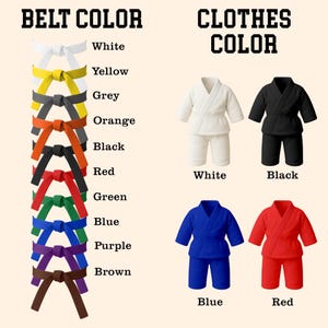 Personalized Karate Ornament: Karate Uniform For Girls Boys, Custom Belt Color, Karate Black Belt Ranking Gift, Martial Arts Xmas Keepsake image 2