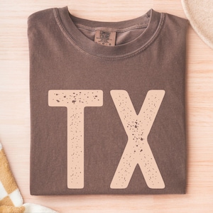Texas Monochrome Shirt, TX Tee, Proud Texan Comfort Colors shirt, Texas Game Day, Texas Pride Shirt, Texas Lovers gift, Lone Star State Tee