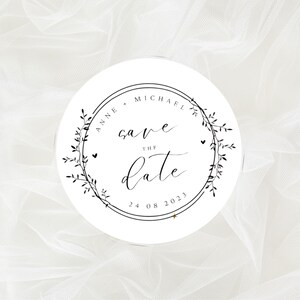 Custom Wedding Date Stickers, Personalized Couple Stickers for Save the Dates, Wedding Invitation Sticker, Bridal Shower, Customized Gifts