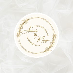 Custom Wedding Date Stickers, Personalized Couple Stickers for Save the Dates, Wedding Invitation Sticker, Bridal Shower, Customized Gifts
