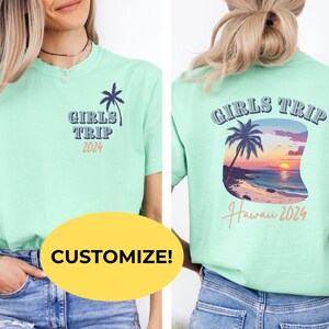 Custom Beach Trip Shirt, Family Holiday tee, Personalized Matching Group Vacation Tshirt, Customized Girls Trip, Travel Vacay group shirts