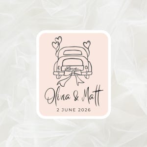 Custom Wedding Date Stickers, Personalized Couple Stickers for Save the Dates, Wedding Invitation Sticker, Bridal Shower, Customized Gifts