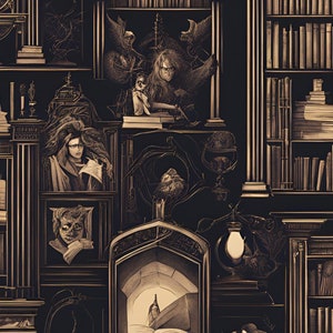 Mysterious Dark Academia Wall Art Print | Gothic Home Décor