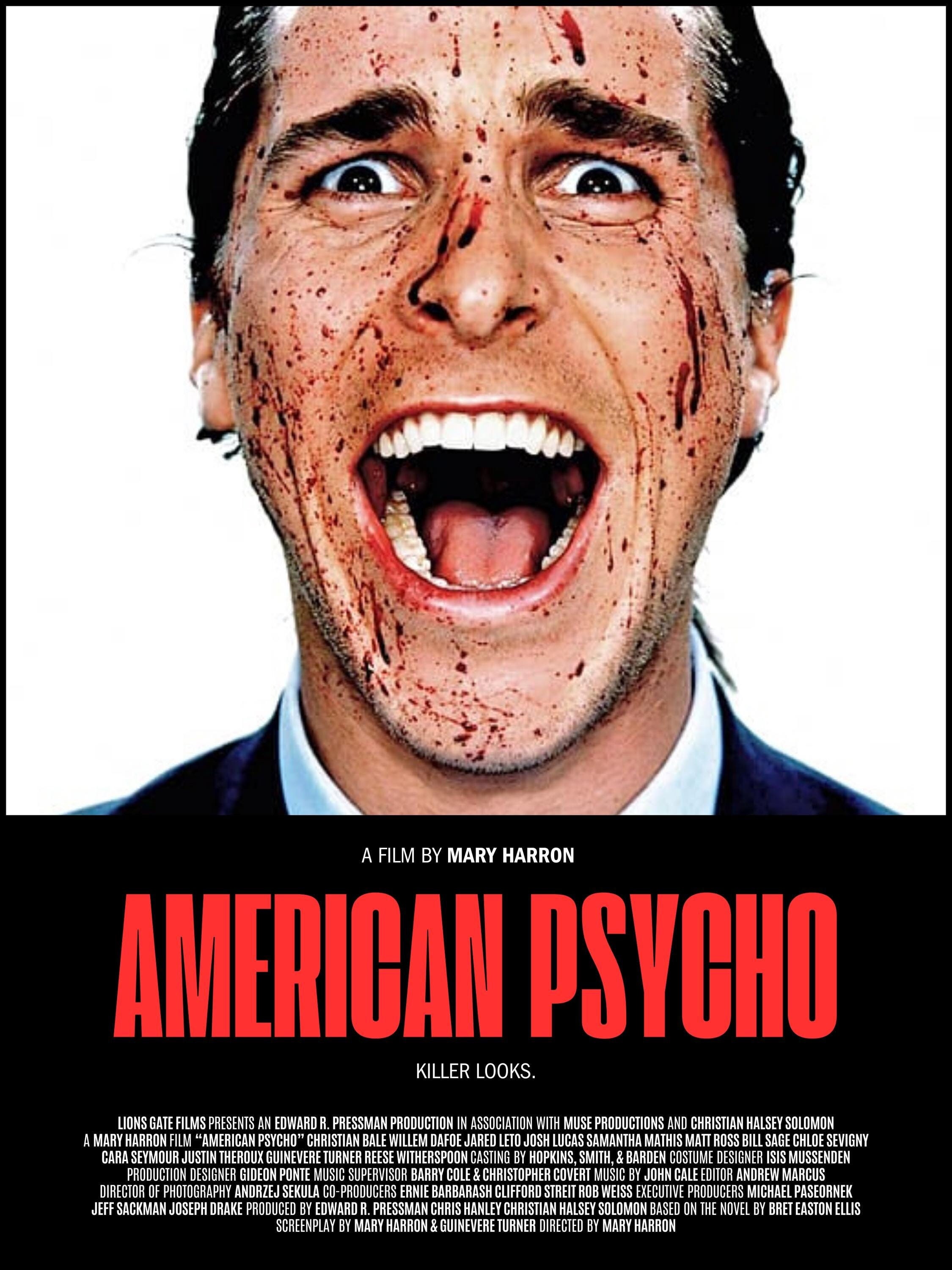 Affiche de film alternatif American Psycho Impression artistique | Décoration d'intérieur classique Cult