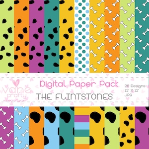 The Flintstones, Digital paper The Flintstones, Flintstones Background, Flintstones Pattern, Flintstones Clipart