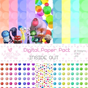 Inside Out 2 PNG, Inside Out bundle, Inside Out DIGITAL PAPER, Anger Joy Sadness Embarrassment Anxiety, Envy, Ennui, Inside Out 2