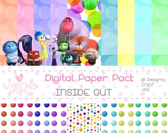 Inside Out 2 PNG, Inside Out bundle, Inside Out DIGITAL PAPER, Anger Joy Sadness Embarrassment Anxiety, Envy, Ennui, Inside Out 2