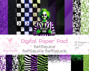 Halloween Beetlejuice digitaal papier, beetlejuice clipart, Halloween beetlejuice, beetlejuice achtergrond, beetlejuice clipart Beetlejuice