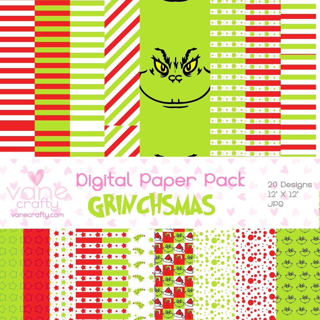 Papel digital grinch, grinch clipart, grinch Christmas, grinch ...