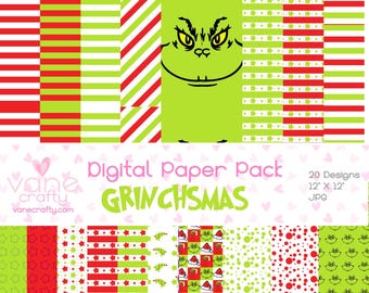 Grinch digital papel, grinch clipart, grinch Christmas , grinch background, grinch Christmas digital paper
