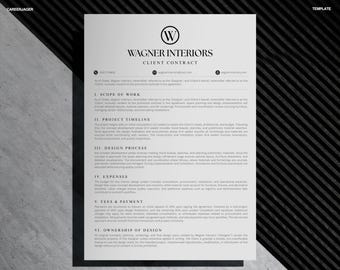 Interior Design Client Agreement Template | Editable Canva Contract for Designers