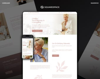 Squarespace Therapist Website | Clinical Psychotherapy Coach Design | Mobile Friendly