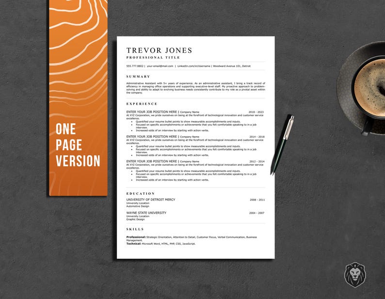 ATS Resume Template for Word Canva Professional Resume Template ATS ...