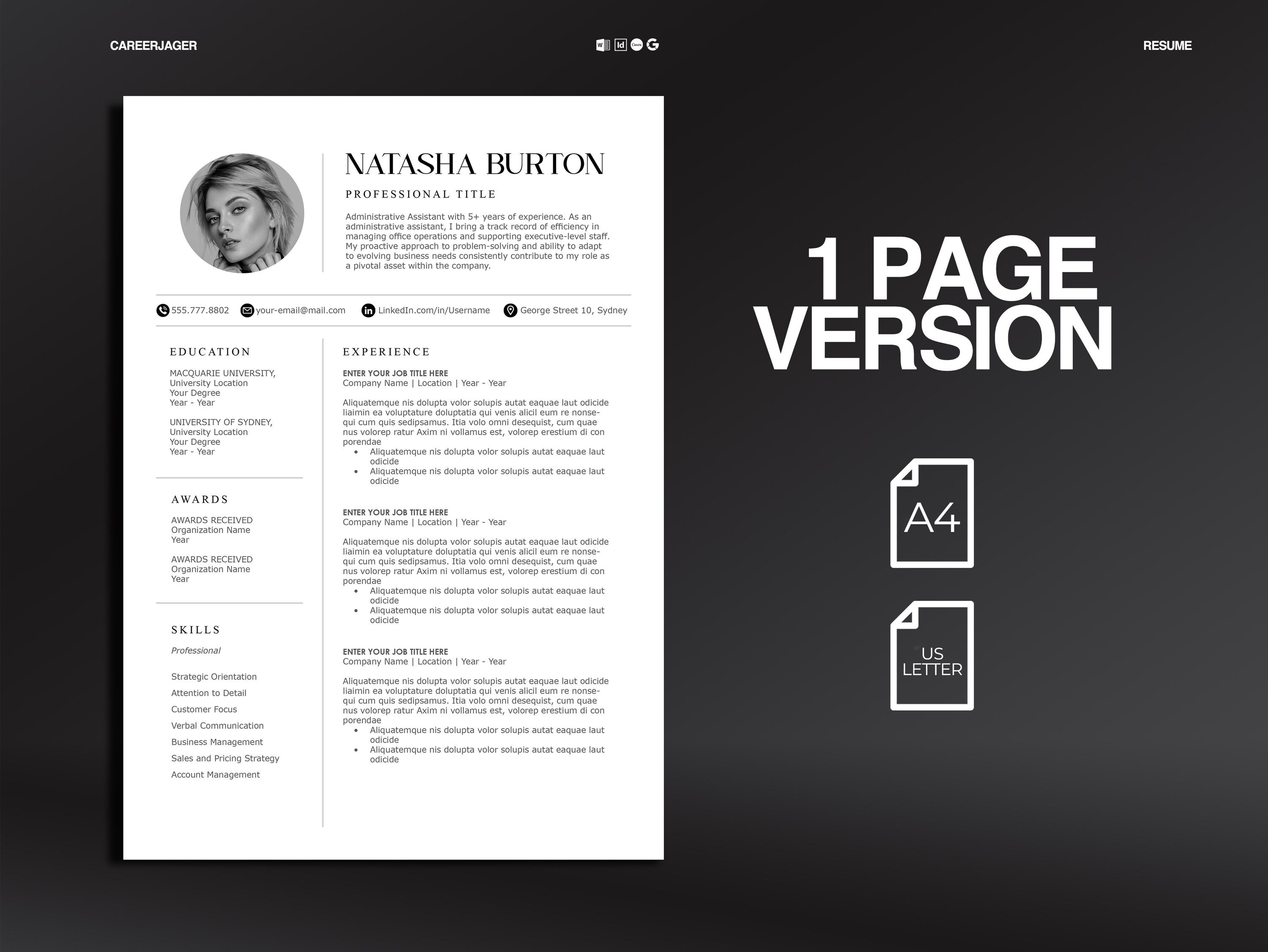 Female Cv Examples Elegant Resume Template for Women | CV With Photo Cover Letter | Word ...