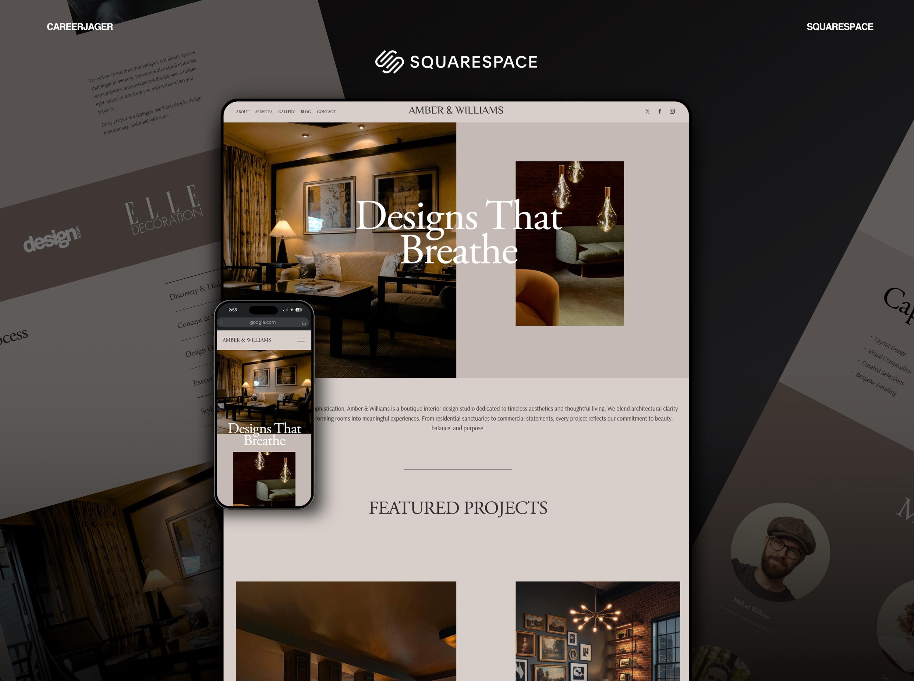 Minimal Squarespace 7.1 for Architecture Website, Interior Design Site ...