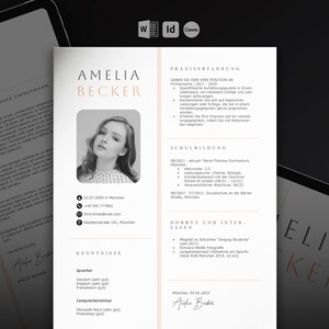 Lebenslauf Vorlage Deutsch Schüler | Bewerbung für ein Praktikum | Word, Canva, InDesign