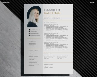 Word Vorlage Deutsch | Bewerbungsvorlagen & CV Vorlage mit Deckblatt | Muster Lebenslauf Ausbildung | Google Docs, InDesign, Canva