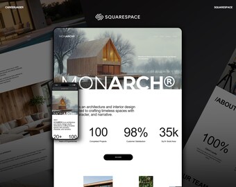 Squarespace Innendesign-Website | Minimalistische Architekten Portfolio Vorlage