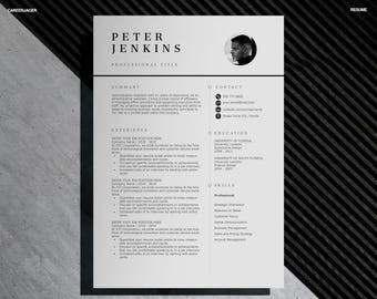Sjabloon voor een zakelijk cv | CV met foto | Word, Canva, InDesign, Docs | Professioneel cv, moderne cv-indeling, bewerkbaar cv