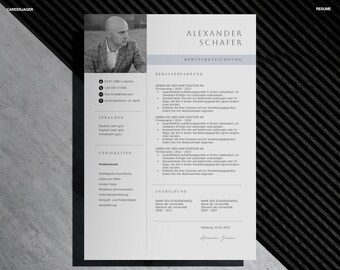 Deutsch Lebenslauf Vorlage Bewerbungsvorlage 2026 | Professioneller CV mit Foto & Anschreiben – Word, InDesign, Docs, Canva Freundliche