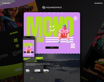 Squarespace Kreativagentur | Auffälliges und farbenfrohes Branding-Portfolio-Website-Theme